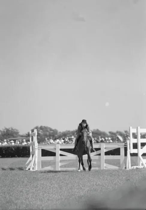 Framed Print : Horse show or show jumping event, between 1911 and 1942. Creator: Arnold Genthe Framed Print : Horse show or show jumping event, between 1911 and 1942. Creator: Arnold Genthe
