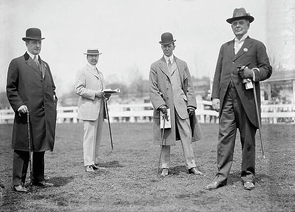 Horse Shows - 2 Unidentified; P.G. Gerry; Judge W.H. Moore, 1911. Creator: Harris & Ewing. Horse Shows - 2 Unidentified; P.G. Gerry; Judge W.H. Moore, 1911. Creator: Harris & Ewing