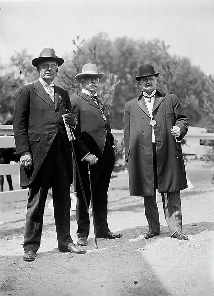 Horse Shows - Judge W.H. Moore; Gen. N.A. Miles; P.V. Degraw, 1911. Creator: Harris & Ewing. Horse Shows - Judge W.H. Moore; Gen. N.A. Miles; P.V. Degraw, 1911. Creator: Harris & Ewing