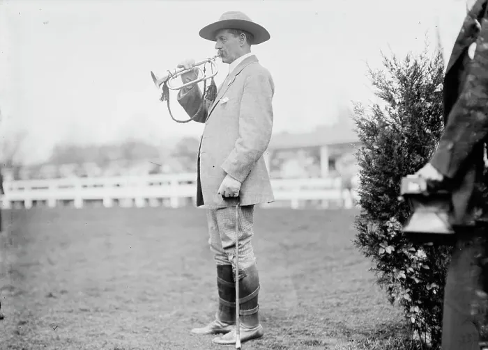 Framed Print : Horse Shows - Starter with Bugle, Unidentified, 1911. Creator: Harris & Ewing. Horse Shows - Starter with Bugle, Unidentified, 1911. Creator: Harris & Ewing Framed Print : Horse Shows - Starter with Bugle, Unidentified, 1911. Creator: Harris & Ewing. Horse Shows - Starter with Bugle, Unidentified, 1911. Creator: Harris & Ewing