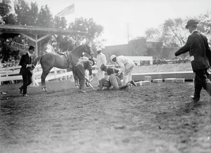 Framed Print : Horse Shows - Victor Mather Falling From Pagan Kin, 1912. Creator: Harris & Ewing. Horse Shows - Victor Mather Falling From Pagan Kin, 1912. Creator: Harris & Ewing Framed Print : Horse Shows - Victor Mather Falling From Pagan Kin, 1912. Creator: Harris & Ewing. Horse Shows - Victor Mather Falling From Pagan Kin, 1912. Creator: Harris & Ewing