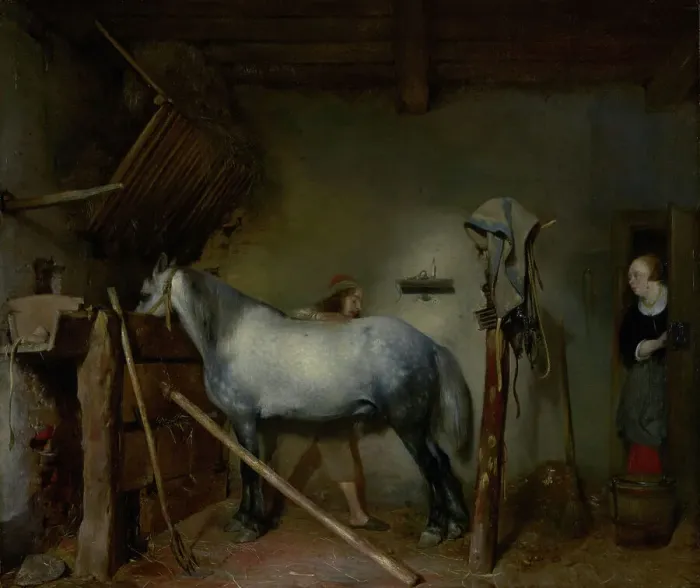 Framed Print : Horse Stable, about 1654. Creator: Gerard Terborch II Framed Print : Horse Stable, about 1654. Creator: Gerard Terborch II