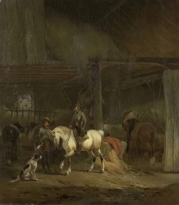 Framed Print : Horse Stable, c.1830-c.1840. Creator: Josephus Jodocus Moerenhout Framed Print : Horse Stable, c.1830-c.1840. Creator: Josephus Jodocus Moerenhout