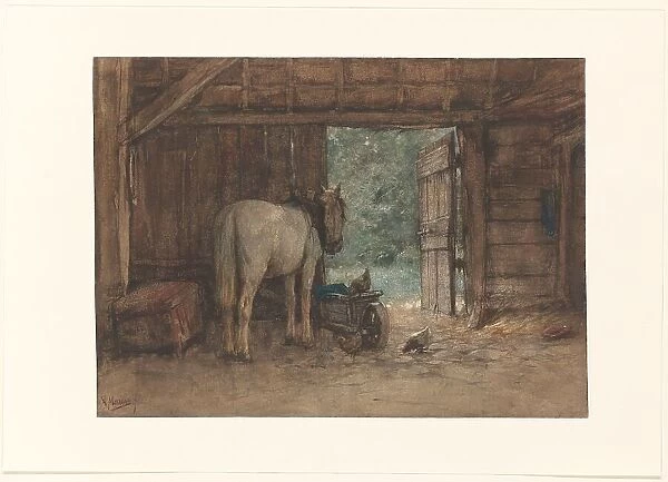 Horse in a stable at an open stable door, c.1848-c.1888. Creator: Anton Mauve