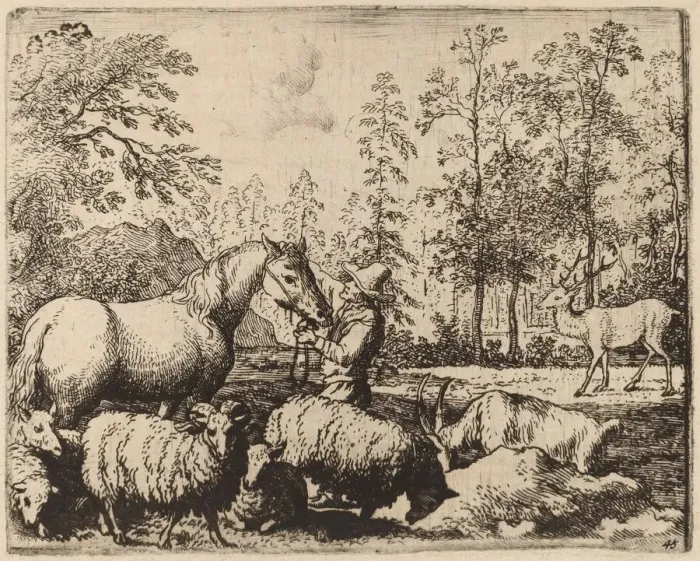 Framed Print : The Horse and the Stag, probably c. 1645 / 1656. Creator: Allart van Everdingen Framed Print : The Horse and the Stag, probably c. 1645 / 1656. Creator: Allart van Everdingen