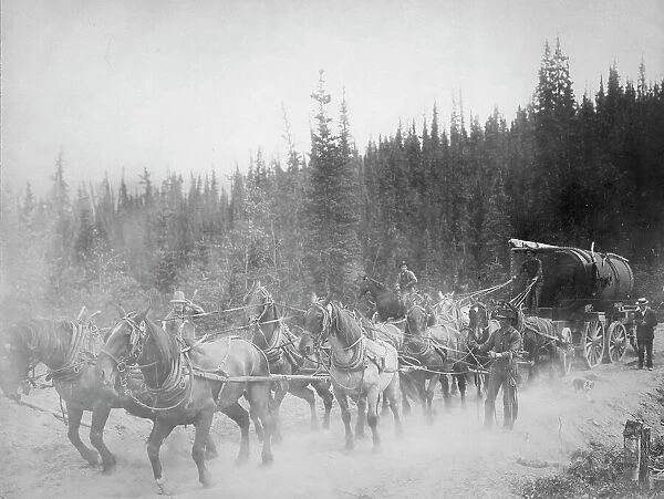 Horse team on the Overland Trail, between c1900 and 1927. Creator: Unknown