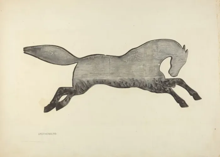 Framed Print : Horse Weather Vane, 1935 / 1942. Creator: Joseph Rothenberg Framed Print : Horse Weather Vane, 1935 / 1942. Creator: Joseph Rothenberg