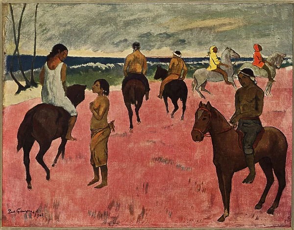 On Horseback at Seashore, 1902. Artist: Gauguin, Paul Eugene Henri (1848-1903)
