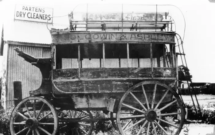 Framed Print : Horsedrawn bus, Brisbane, c1895. Creator: Unknown Framed Print : Horsedrawn bus, Brisbane, c1895. Creator: Unknown