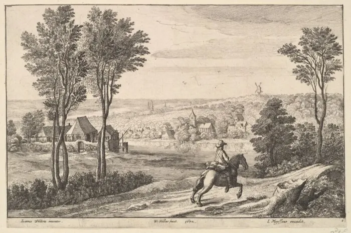 Framed Print : The Horseman, 1650. Creator: Wenceslaus Hollar Framed Print : The Horseman, 1650. Creator: Wenceslaus Hollar
