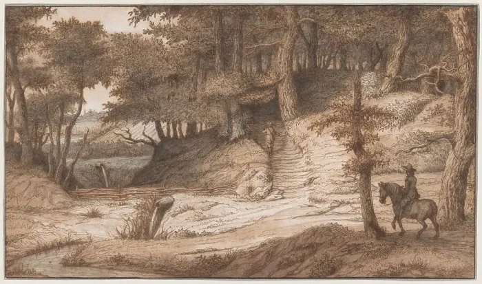 Framed Print : Horseman and Hunter in the Woods of Doorwerth, Near Arnhem, c.1670. Creator: Lambert Doomer Framed Print : Horseman and Hunter in the Woods of Doorwerth, Near Arnhem, c.1670. Creator: Lambert Doomer