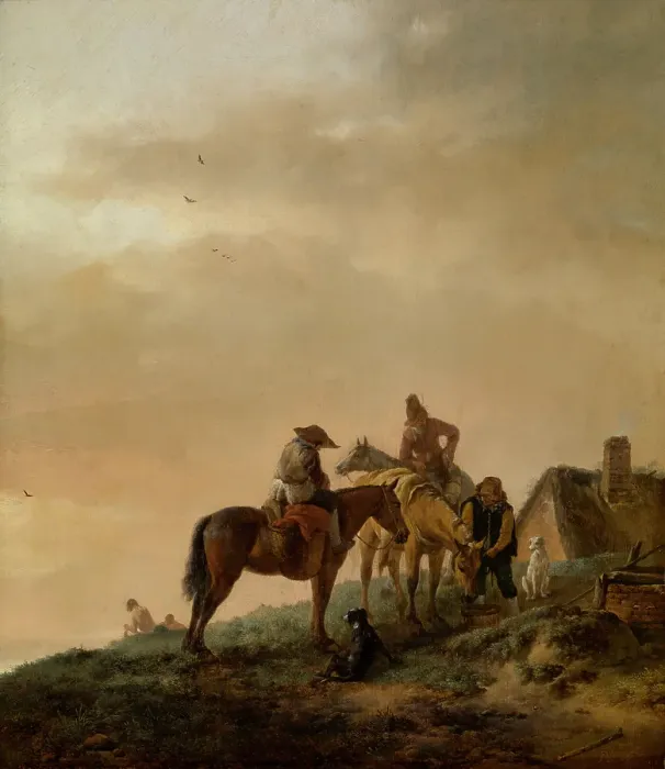 Framed Print : Horseman's Stop. Creator: Philip Wouverman Framed Print : Horseman's Stop. Creator: Philip Wouverman