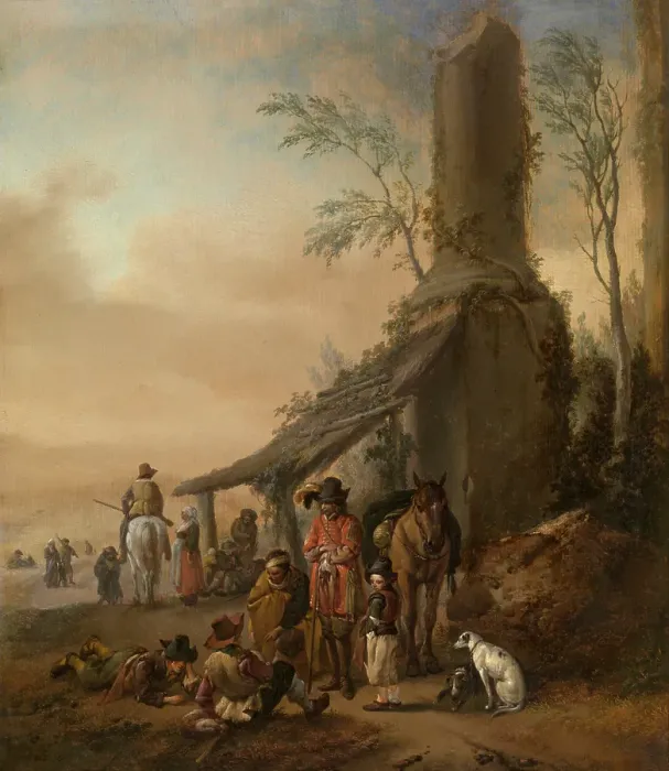Framed Print : Horseman's Stop. Creator: Philip Wouverman Framed Print : Horseman's Stop. Creator: Philip Wouverman