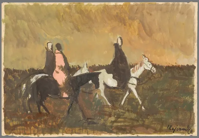 Framed Print : Three Horsemen, 1941. Creator: Cyprian Majernik Framed Print : Three Horsemen, 1941. Creator: Cyprian Majernik