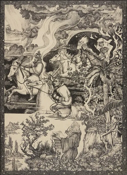 Framed Print : The Four Horsemen Of The Apocalypse, c1915-35. Creator: Hermann Wohler Framed Print : The Four Horsemen Of The Apocalypse, c1915-35. Creator: Hermann Wohler