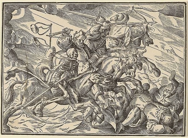 The Four Horsemen of the Apocalypse, published 1630. Creator: Christoph Maurer