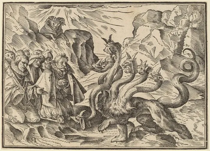 Framed Print : The Four Horsemen of the Apocalypse, published 1630. Creator: Christoph Maurer Framed Print : The Four Horsemen of the Apocalypse, published 1630. Creator: Christoph Maurer