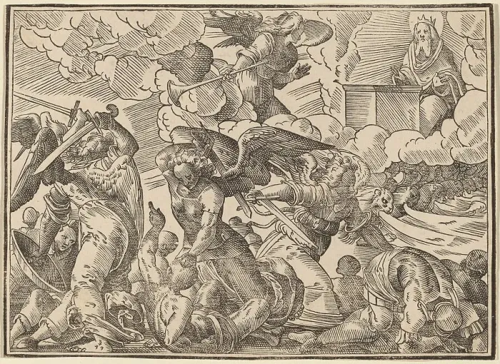 Framed Print : The Four Horsemen of the Apocalypse, published 1630. Creator: Christoph Maurer Framed Print : The Four Horsemen of the Apocalypse, published 1630. Creator: Christoph Maurer