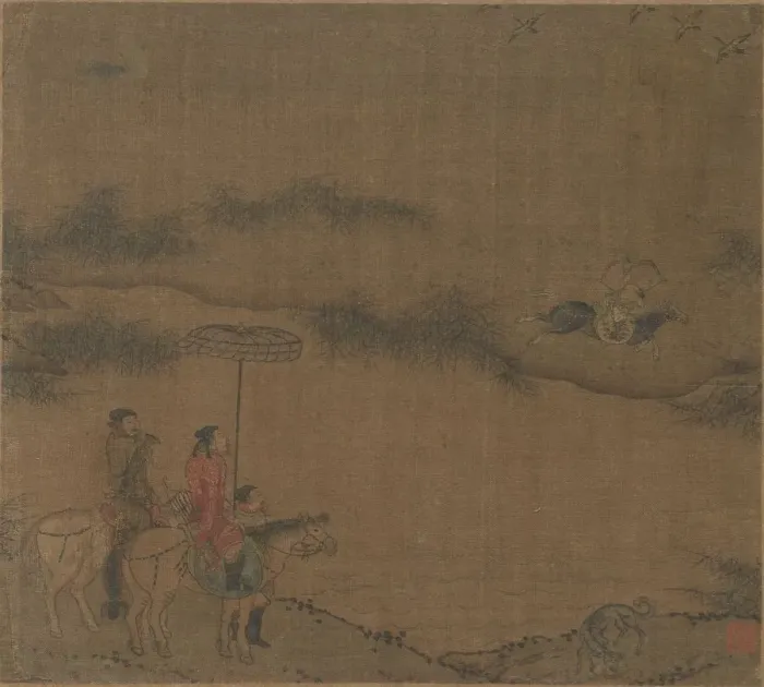 Framed Print : Three Horsemen Hunting Wild Geese, 960-1279. Creator: Unknown Framed Print : Three Horsemen Hunting Wild Geese, 960-1279. Creator: Unknown
