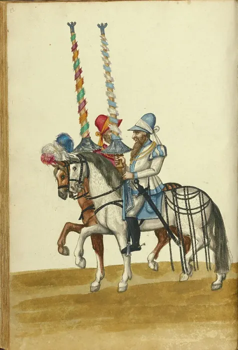 Framed Print : Two Horsemen with Lances, about 1560-1570. Creator: Unknown Framed Print : Two Horsemen with Lances, about 1560-1570. Creator: Unknown