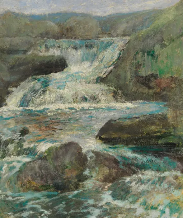 Framed Print : Horseneck Falls, ca. 1889-1900. Creator: John Henry Twachtman Framed Print : Horseneck Falls, ca. 1889-1900. Creator: John Henry Twachtman