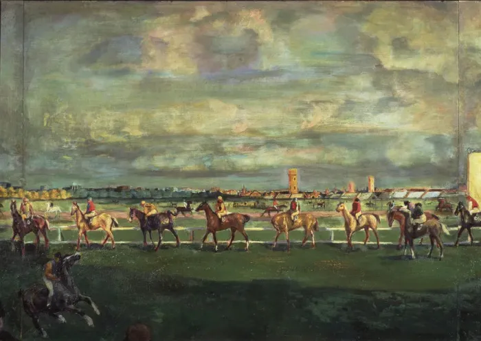 Framed Print : Horseracing, 1911. Artist: Yakulov, Georgi Bogdanovich (1884-1928) Framed Print : Horseracing, 1911. Artist: Yakulov, Georgi Bogdanovich (1884-1928)