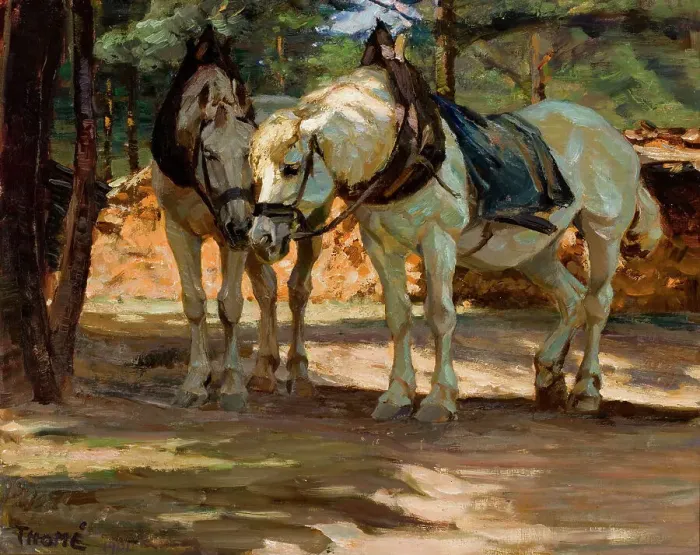 Framed Print : Horses, 1901. Creator: Verner Thome Framed Print : Horses, 1901. Creator: Verner Thome