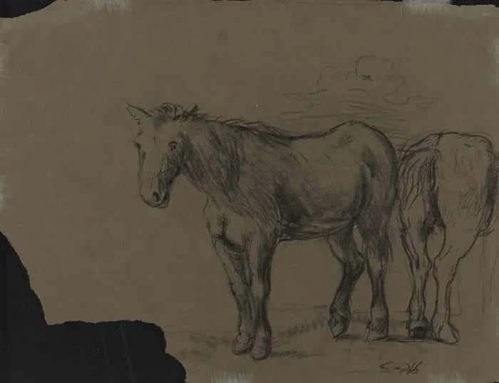 Framed Print : Horses. Creator: Alexandre Gabriel Decamps Framed Print : Horses. Creator: Alexandre Gabriel Decamps