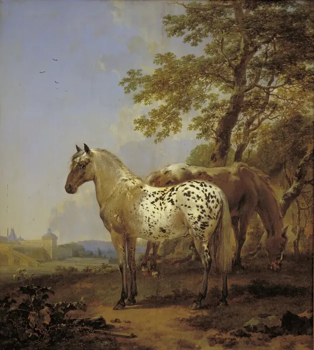 Framed Print : Two Horses in a Landscape, 1635-1683. Creator: Nicolaes Berchem Framed Print : Two Horses in a Landscape, 1635-1683. Creator: Nicolaes Berchem