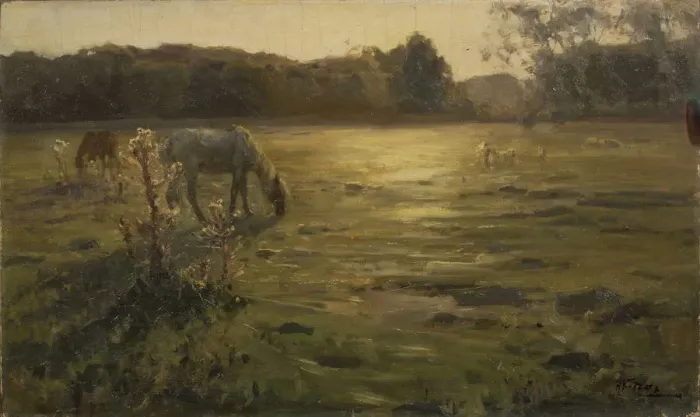 Framed Print : Horses on the meadow. Artist: Klodt, Nikolai Alexandrovich (1865-1918) Framed Print : Horses on the meadow. Artist: Klodt, Nikolai Alexandrovich (1865-1918)