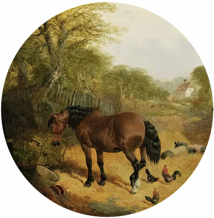 Framed Print : Horses, Pigs and Poultry, 1852. Creator: John Frederick Herring I Framed Print : Horses, Pigs and Poultry, 1852. Creator: John Frederick Herring I