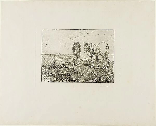 Horses Rest, c.1885. Creator: Giovanni Fattori