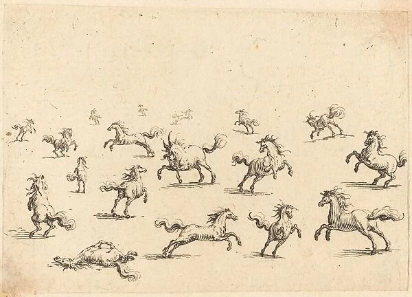 Horses Running, c. 1617. Creator: Jacques Callot
