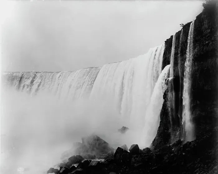 Framed Print : The [Horseshoe] Falls from below, between 1890 and 1899. Creator: Unknown