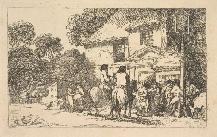 Framed Print : The Three Horseshoes, a Roadside Inn, December 18, 1787. Creator: Thomas Rowlandson Framed Print : The Three Horseshoes, a Roadside Inn, December 18, 1787. Creator: Thomas Rowlandson