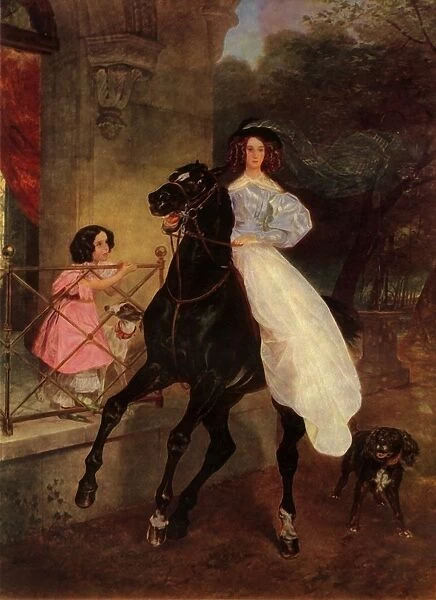The Horsewoman, 1832, (1965). Creator: Karl Briullov