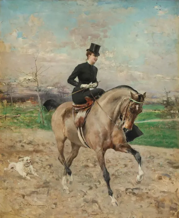 Framed Print : Horsewoman. (Alice Regnault on horseback), 1878. Creator: Boldini, Giovanni (1842-1931) Framed Print : Horsewoman. (Alice Regnault on horseback), 1878. Creator: Boldini, Giovanni (1842-1931)