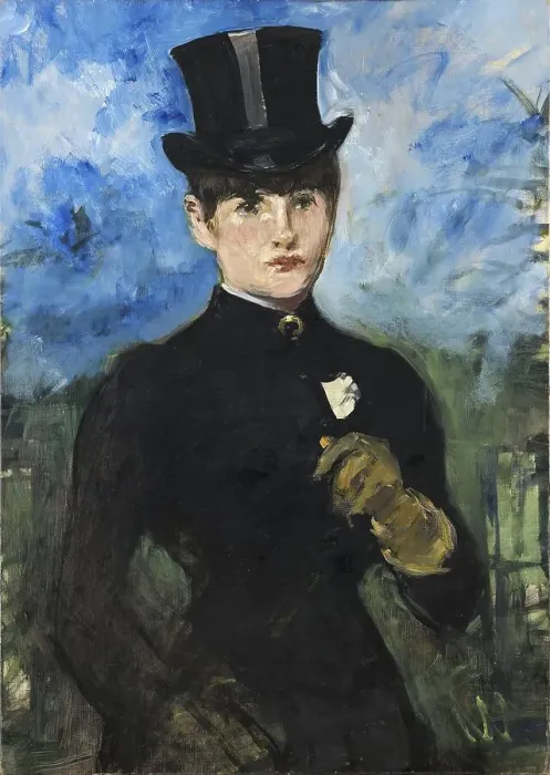 Framed Print : Horsewoman, Full-Face (L'Amazone), 1882. Creator: Edouard Manet Framed Print : Horsewoman, Full-Face (L'Amazone), 1882. Creator: Edouard Manet