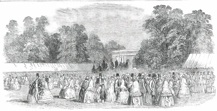 Framed Print : Horticultural Fete at Cheltenham - the Lawn, 1850. Creator: Unknown Framed Print : Horticultural Fete at Cheltenham - the Lawn, 1850. Creator: Unknown