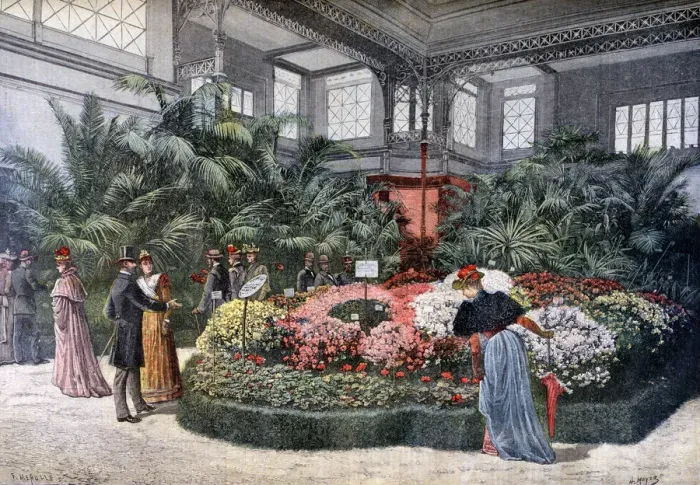 Framed Print : Horticulture exposition, Cours La Reine, Paris, 1892. Artist: F Meaulle Framed Print : Horticulture exposition, Cours La Reine, Paris, 1892. Artist: F Meaulle