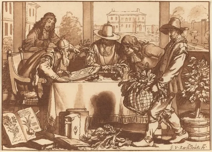 Framed Print : Horticulturist, 1780, published 1787. Creator: Cornelis Brouwer Framed Print : Horticulturist, 1780, published 1787. Creator: Cornelis Brouwer