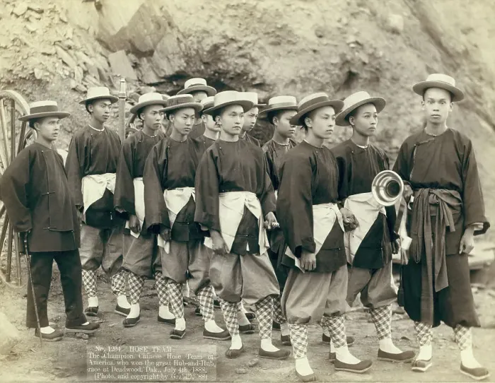 Framed Print : Hose team The champion Chinese Hose Team of America, who won the great Hub-and-Hub... 1888. Creator: John C. H. Grabill Framed Print : Hose team The champion Chinese Hose Team of America, who won the great Hub-and-Hub... 1888. Creator: John C. H. Grabill