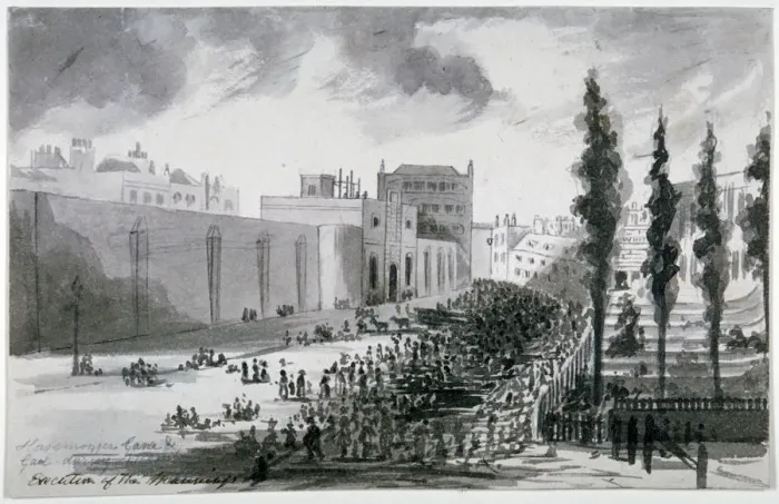 Framed Print : Hosemonger Lane and Gaol, Southwark, London, 1849 Framed Print : Hosemonger Lane and Gaol, Southwark, London, 1849