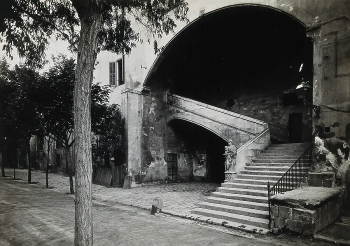 Framed Print : Hospital de la Santa Cruz, Barcelona: a staircase leading up to the men's department Framed Print : Hospital de la Santa Cruz, Barcelona: a staircase leading up to the men's department