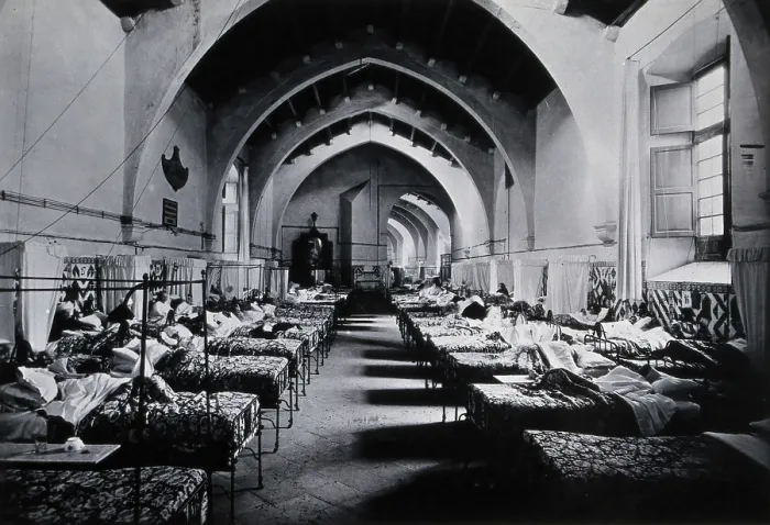Framed Print : Hospital de la Santa Cruz, Barcelona: ward of San Jose Oriol, c1900. Creator: Unknown Framed Print : Hospital de la Santa Cruz, Barcelona: ward of San Jose Oriol, c1900. Creator: Unknown