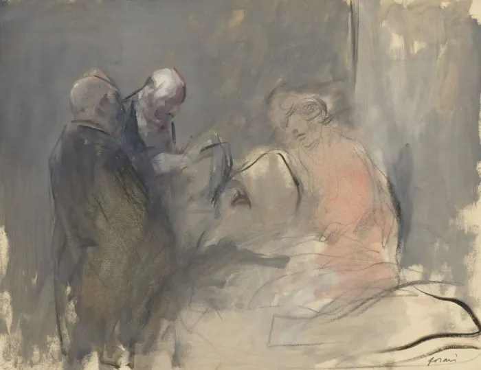 Framed Print : In the Hospital (recto), fourth quarter 1800s or first third 1900s. Creator: Jean Louis Forain Framed Print : In the Hospital (recto), fourth quarter 1800s or first third 1900s. Creator: Jean Louis Forain