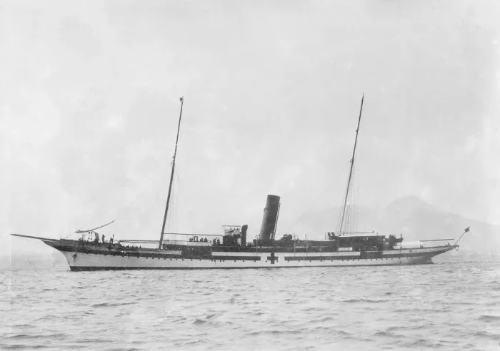Framed Print : Hospital ship at anchor. Creator: Kirk & Sons of Cowes
