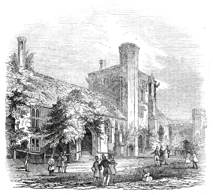 Framed Print : The Hospital of St. Cross, 1845. Creator: Unknown Framed Print : The Hospital of St. Cross, 1845. Creator: Unknown