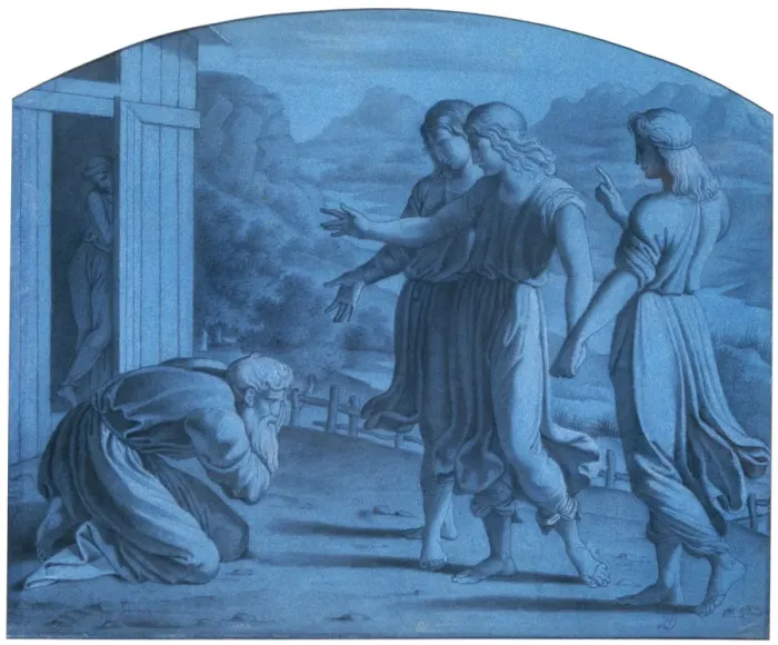 Framed Print : The Hospitalite of Abraham, c1820-1857. Artist: Achille Deveria Framed Print : The Hospitalite of Abraham, c1820-1857. Artist: Achille Deveria