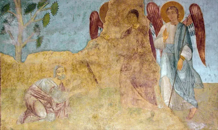 Framed Print : The Hospitality of Abraham (Old Testament Trinity). Artist: Ancient Russian frescos Framed Print : The Hospitality of Abraham (Old Testament Trinity). Artist: Ancient Russian frescos
